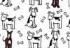 Printed Bags little Dogs 12.7x7.6x29.2cm with side gusset (100 pieces) [G5PUP]