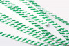 Tin Ties 15.2x0.4cm Paper White/Green striped (1.000 pieces) [TT6WGS]