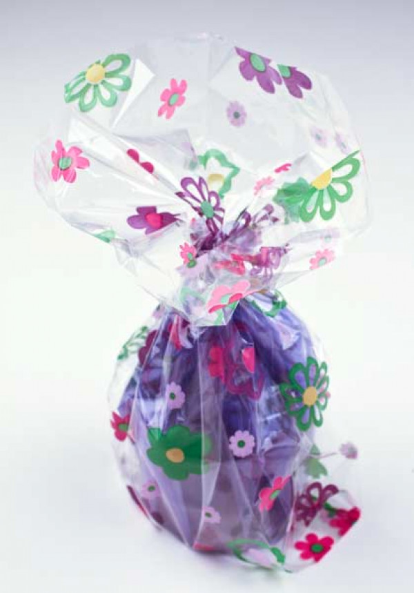 Printed Bags Flowers 8.9x5.1x19.1cm with side gusset (100 pieces) [G3FG]