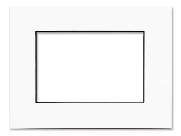 Mount Board White/Black Core 32.1x47.3cm Window - Outer size 45.7x61cm (10 pieces) [MS20206]