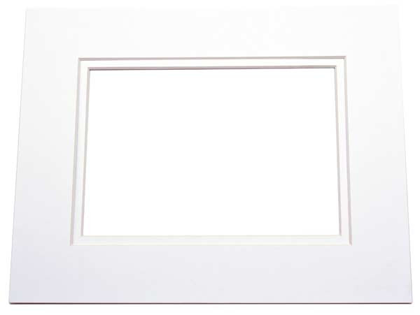 Mount Board Double thick bright White/White 27.9x35.6cm with 20.3x26.25cm Window (25 pieces) [MD30025]