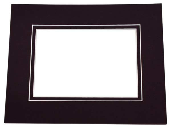 Double Mat. Jet Black/Jet Black Conservation 31.25 x 41.25cm Inner Cut 45.7 x 61.0cm (25 Pieces) [MD30042]