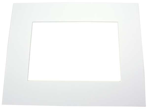 Mount Board bright White 20.3x26.7cm Window - Outer size 27.9x35.6cm Conservation Quality (25 pieces) [MS30028]