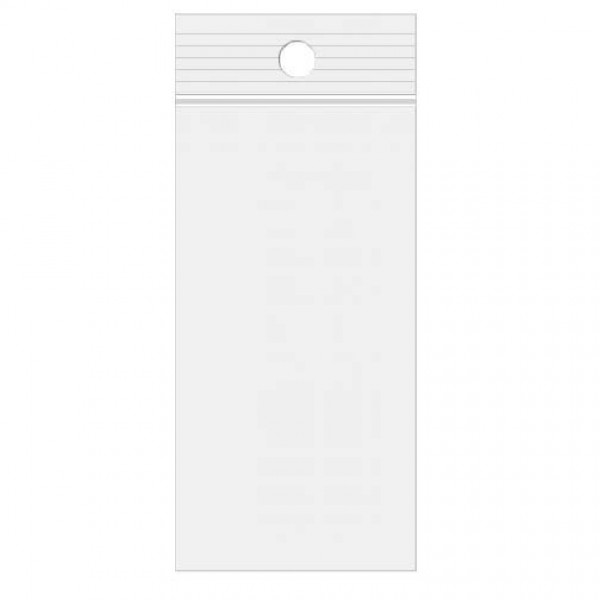 Grip Seal Bags with Hang hole 7.5x15cm Crystal Clear PP 50 micron (100 pieces) [ZR36]