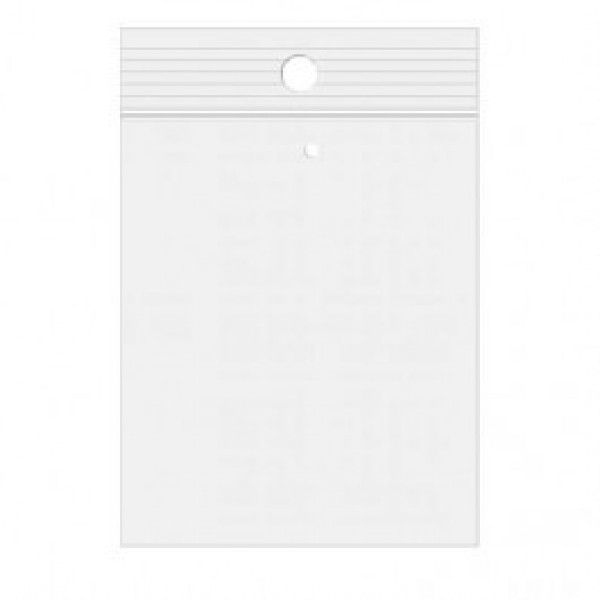 Grip Seal Bags with Hang and Vent-hole 15x23cm Crystal Clear PP 50 micron (100 pieces) [ZR69V]
