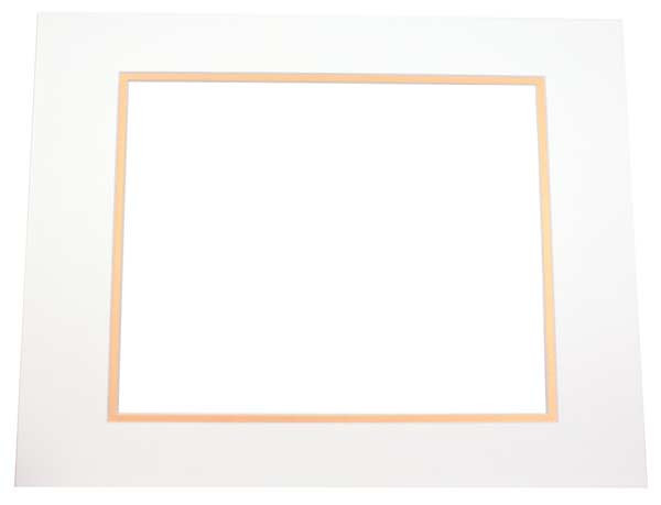 Mount Board Double thick Ivory/Gold 12.7x17.8cm with 6.7x11.8cm Window (10 pieces) [MD20070]