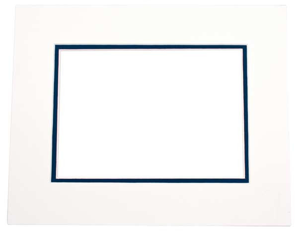Mount Board Double thick Ivory/dark Blue 30.5x40.6cm with 19.4x29.5cm Window (10 pieces) [MD20104]
