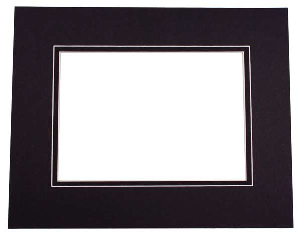 Mount Board Double thick Black/Black 27.9x35.6cm with 20.6x27cm Window (10 pieces) [MD20137]