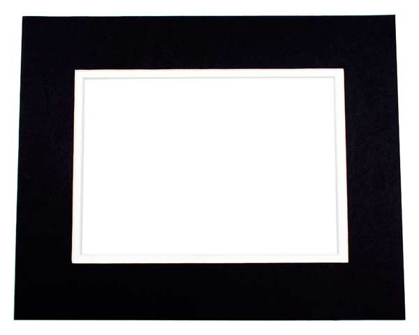 Mount Board Double thick Black/White 27.9x35.6cm with 19.4x24.5cm Window (10 pieces) [MD20158]