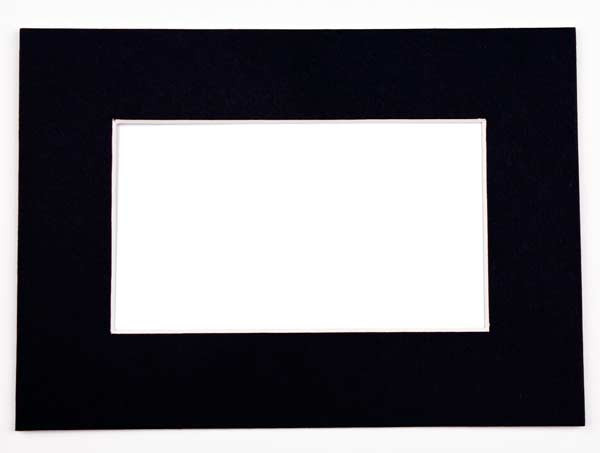 Mount Board Black 19.4x24.5cm Window - Outer size 27.9x35.6cm (10 pieces) [MS20045]