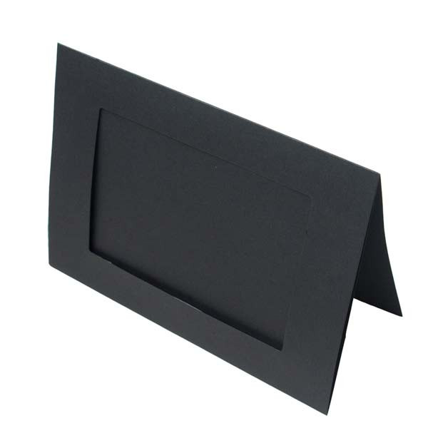 Cards Black with 10x15 Rectangular cut - Outer size for 10.8x15.8 to 12.5x17.5cm print 240g 13x17.8cm (25 pieces) [PJ02113]