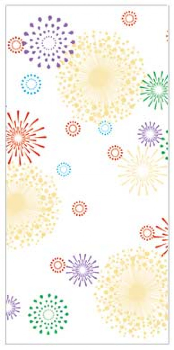 Printed Bags Fireworks 12.7x7.6x29.2cm with side gusset (100 pieces) [CG5FW]