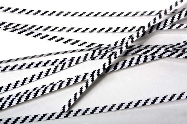 Tin Ties 15.2x0.4cm Paper White/Black striped (1.000 pieces) [TT6WKS]