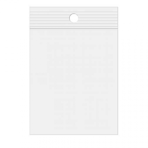 Grip Seal Bags with Hang hole 4.5x10cm Crystal Clear PP 50 micron (100 pieces) [ZR13Q4]