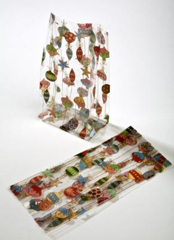 Printed Bags Christmas Ornaments 10.2x6.4x24.1cm with side gusset (100 pieces) [G4ORN]