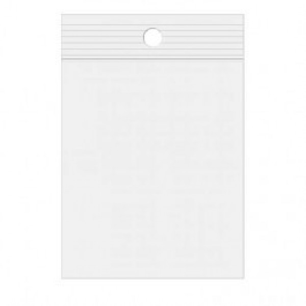 Grip Seal Bags with Hang hole 12.5x30.5cm Crystal Clear PP 75 micron (100 pieces) [Z3R512]