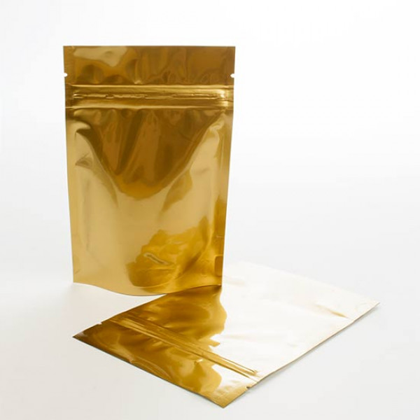 Stand Up Pouches Gold 23x12x34.5cm | 907 grams (100 pieces) [ZBGM6G]