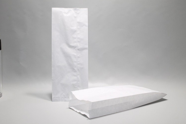 Paper Bags White 14x6x35cm with side gusset | Content 2kg Cellulose 35grs (100 pieces) [PAV1415]
