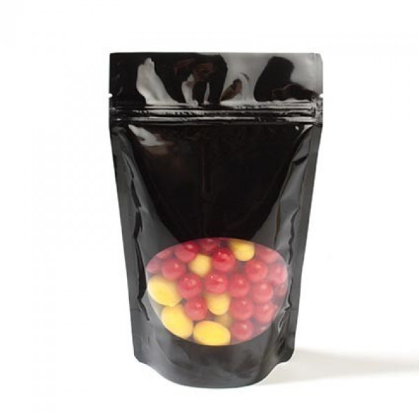 Black Window Zipper Pouch Bags 7.9 x 5.1 x 13cm (115ml) (100 pieces) [ZBGO1B]
