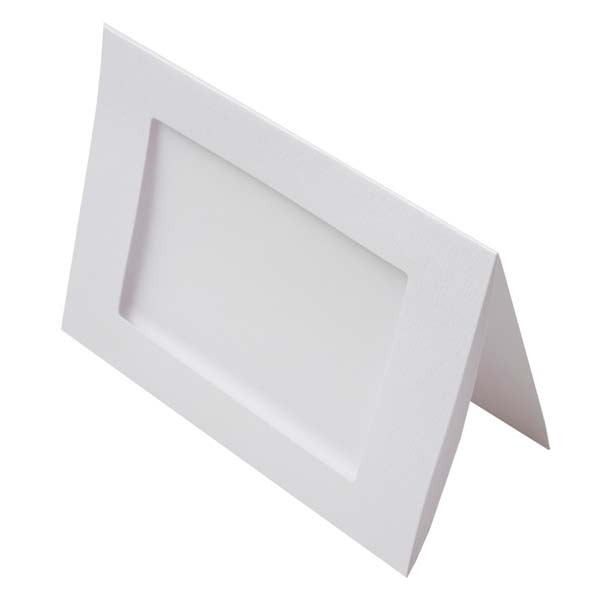 Cards White with 10x15 Rectangular cut - Outer size for 10.8x15.8 to 12.5x17.5cm print 240g 13x17.8cm (25 pieces) [PJ00113]