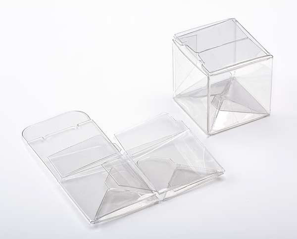 Plastic Gift Boxes 5.1x5.1x5.1cm Crystal Clear with Autolock Bottom (25 pieces) [PLB104]
