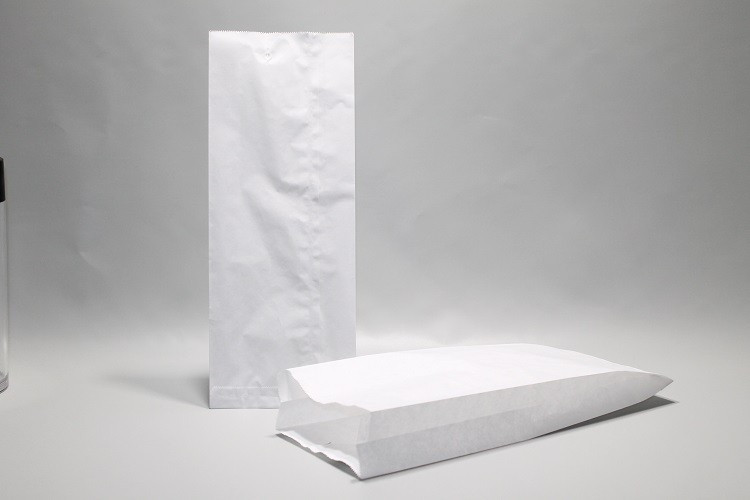 Paper Bags White 14x6x35cm with side gusset | Content 2kg Cellulose 35grs (100 pieces) [PAV1415]