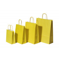 Paper Carrier Bags Yellow 18+8x22cm Kraft 90 grams (50 pieces) [PAM1822Y]