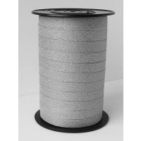 Curling Ribbon Lido Glitter Silver 10mm x 100 meter (1 roll) [HV-LID10SI]