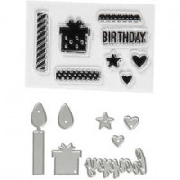 Clear stamps and cutting dies, size 10-70 mm, 1 pack [HOB-117485]
