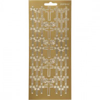 Stickers, sheet 10x23 cm, 1 sheet, gold [HOB-170012]