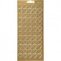 Stickers, sheet 10x23 cm, 1 sheet, gold [HOB-170017]