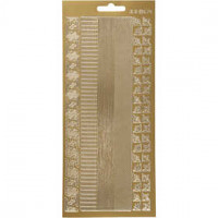 Stickers, sheet 10x23 cm, 1 sheet, gold [HOB-170023]