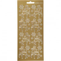 Stickers, sheet 10x23 cm, 1 sheet, gold [HOB-170030]