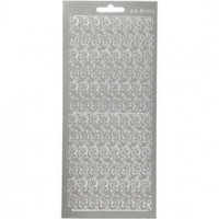 Stickers, sheet 10x23 cm, 1 sheet, silver [HOB-170059]
