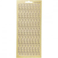 Stickers, sheet 10x23 cm, 1 sheet, gold [HOB-170060]