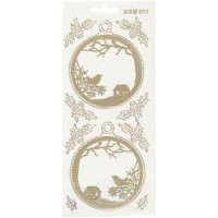 Stickers, sheet 10x23 cm, 1 sheet, transparent, gold [HOB-170091]