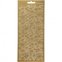 Stickers, sheet 10x23 cm, 1 sheet, gold [HOB-170099]