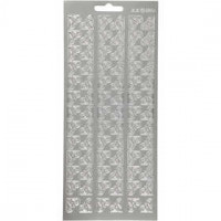 Stickers, sheet 10x23 cm, 1 sheet, silver [HOB-170118]