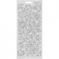 Stickers, sheet 10x23 cm, 1 sheet, silver [HOB-170128]