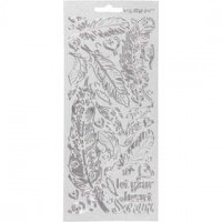 Stickers, sheet 10x23 cm, 1 sheet, silver [HOB-170130]