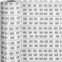 Wrapping paper, W: 57 cm, 80 g, 150 m, white, black [HOB-19014]