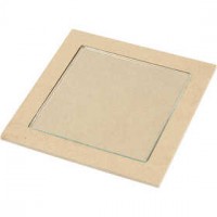 Trivet with Glass Plate, outer size 15x15x0.5 cm, inner size 11x11x0.55 cm, 6 pcs [HOB-23607]