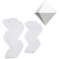 Diamond Ornaments, H: 6.5+8.5 cm, 180 g, 120 pcs, white [HOB-25275]