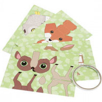 Folding Animals, H: 8-11.5 cm, W: 3.5-6 cm, 4 pcs [HOB-25277]