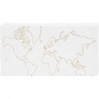 Canvas with Gold Motifs for Watercolor, W: 25.4 cm, H: 12.7 cm, 1 pc, white [HOB-25777]