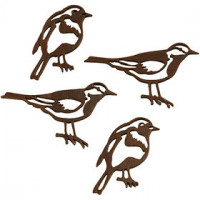 Silhouette Birds, size 50x25 + 40x20  mm, thickness 1 mm, 10 pcs [HOB-281491]