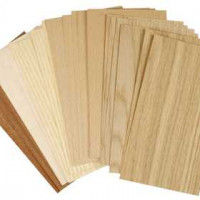 Wood Veneer, sheet 12x22 cm, thickness 0.75 mm, 30 mixed sheets, beech, oak, mahogany [HOB-28290]