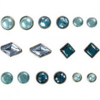 Deco Rivets, size 8-18 mm, 16 pcs, blue [HOB-28310]