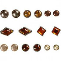 Deco Rivets, size 8-18 mm, 16 pcs, brown [HOB-28313]