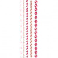 Half Pearls, size 2-8 mm, 140 pcs, pink [HOB-28320]